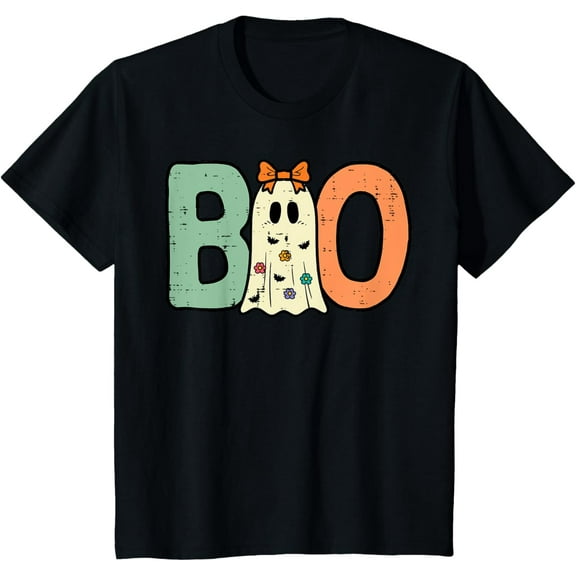 Halloween Boo Ghost Cute Costume Toddler Girls Kids Youth T-Shirt