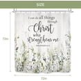 thumbnail image 4 of Bible Verse Eucalyptus Shower Curtain Inspirational Quotes Plants Green Leaves Rustic Wooden Board Christian Scriptures Bathroom 72Wx72L Inches Bath Accessories Home Decor Fabric 12 Pack Hooks, 4 of 6