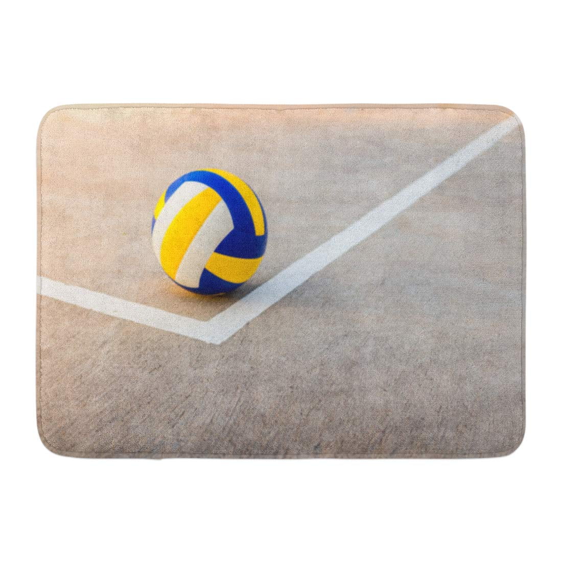 YUSDECOR Volley Blue Ball Volleyball Near The White Line Floor Area Rug