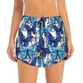 thumbnail image 2 of Goofa Blue and White Butterflies Printed Women 2 in 1 Running Shorts,Quick Dry Athletic Workout Shorts,High Waisted Athletic Shorts with Liner Pockets-, 2 of 9