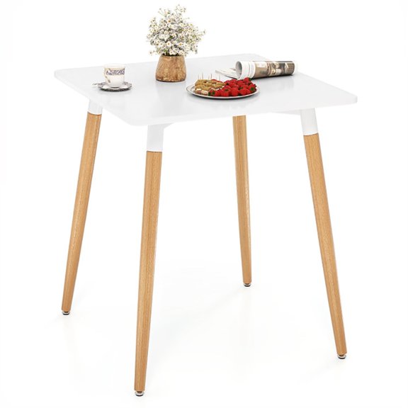 Demi Bonn 45" Dining Table with Adjustable Foot Pads, Kitchen Table for 2-4 People, Square Dinner Table for Home Office, Living Room Furniture, White