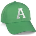 thumbnail image 2 of Daxton Performance Cool Tech Baseball Hat - Green Cap, Silver Logo Letter A, 2 of 3
