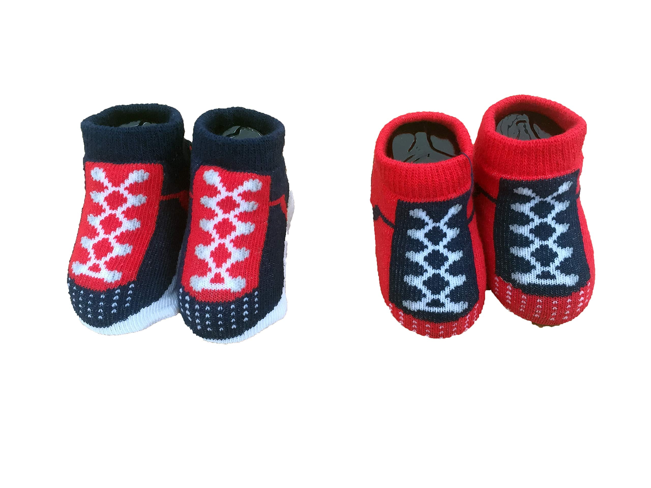 Nike Infant Baby Futura Booties (2 Pair) (Obsidian(0135U90)/Red, 06