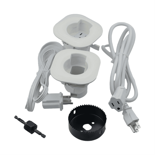 Kit de gestión de cables en la pared para ocultar los cables del televisor al montarlo, con accesorio de taladro con sierra perforadora para una fácil instalación. Enchufe estadounidense.