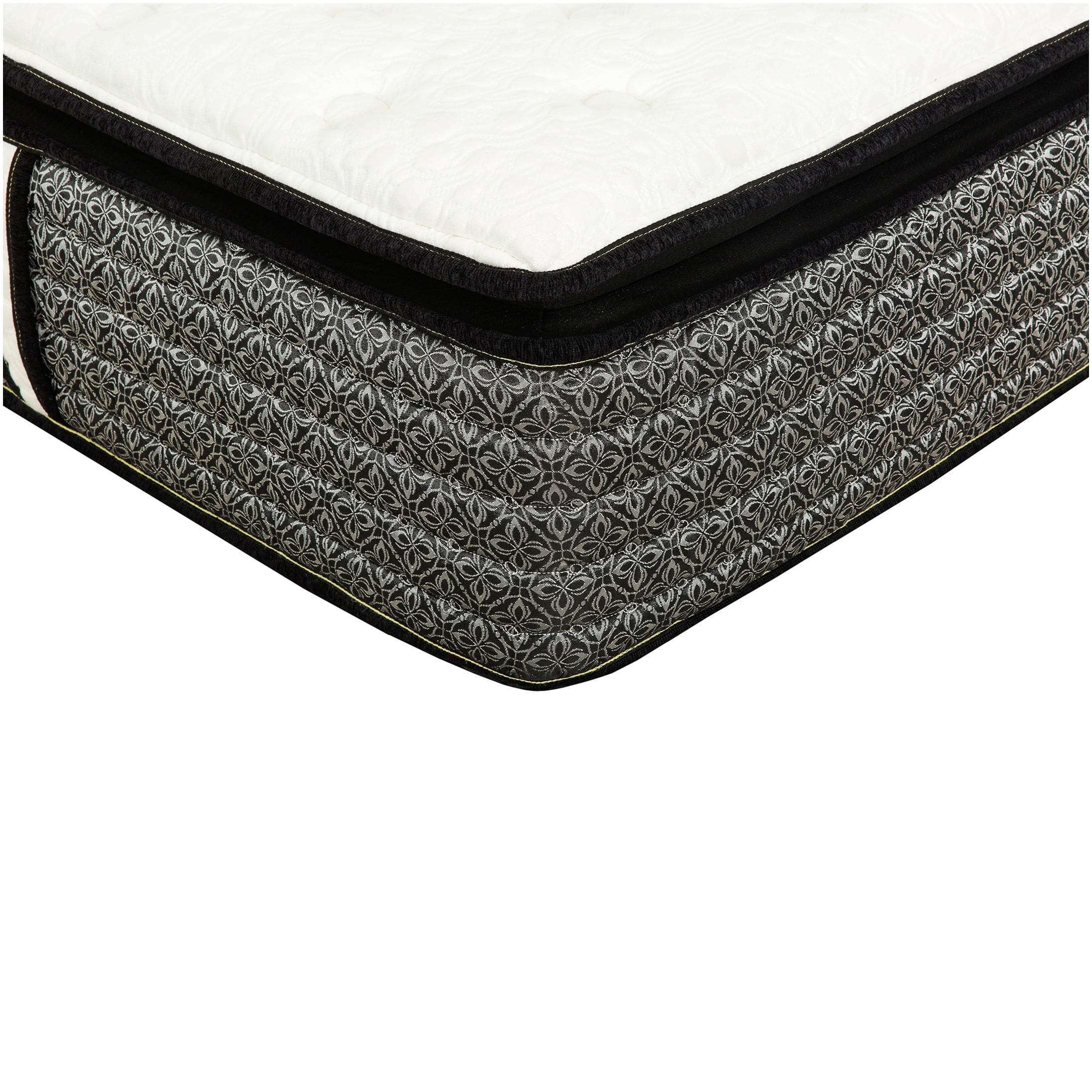 14 Inch King Size Hybrid Mattress, Plush Pillow Top with Gel Memory Foam and Pocket Coils for Cooling Support, Motion Isolation, Edge Support, Grey-White