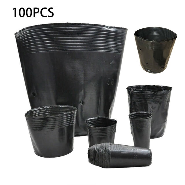 Maceta de plástico de 100 piezas, maceta de jardín para el hogar, planta de invernadero, vivero, plantación de flores, maceta de cultivo de 14x14 cm tholdsy HA6225-09
