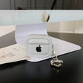 thumbnail image 5 of For AirPods 1/2 Silver Sky Star Pattern Cute Metal Label Apple Logo Earphones Case TPU Shockproof Headset Cover With Star Pendant, 5 of 5