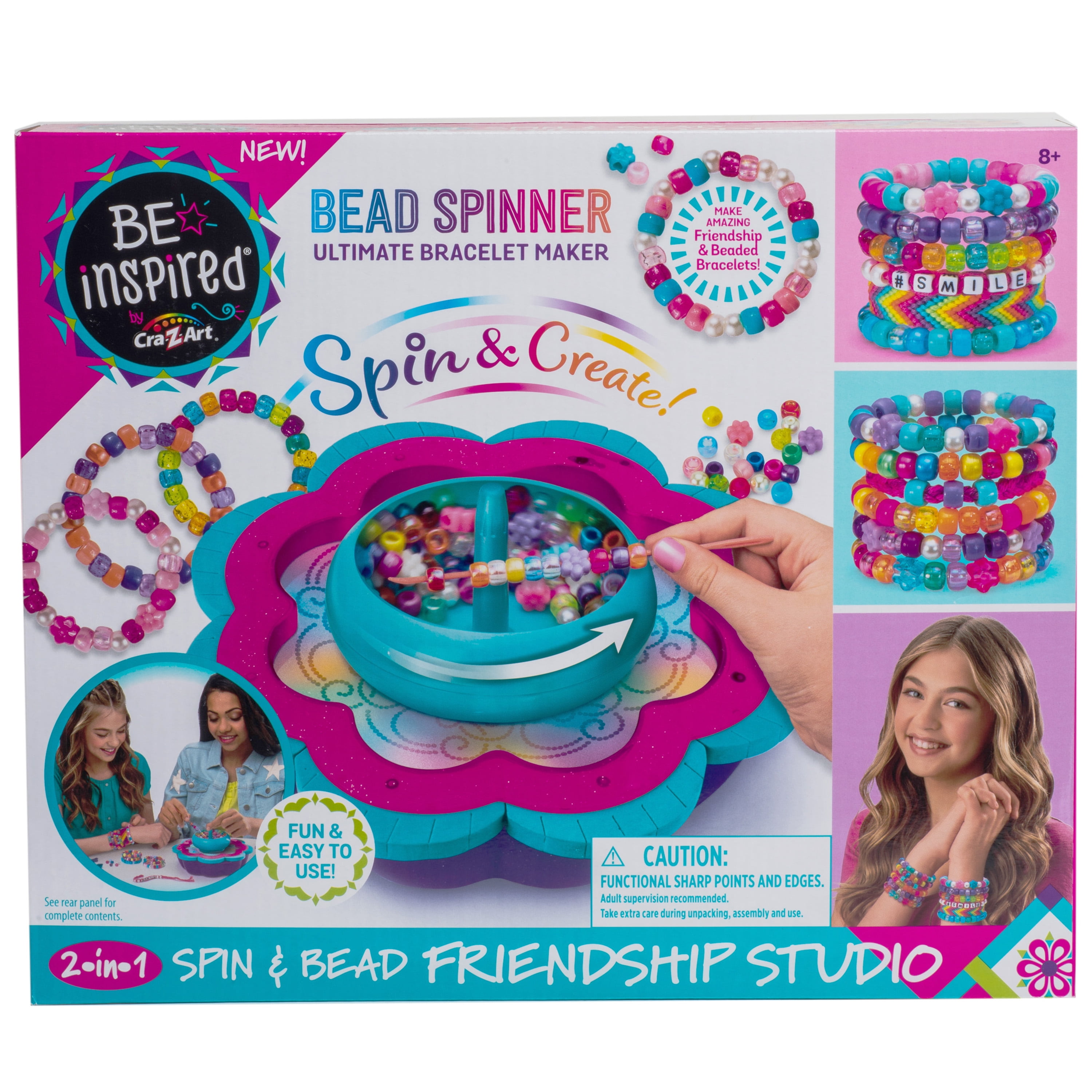 Cra-Z-Art Be Inspired Spin & Bead Friendship Bracelet Unisex Studio, Child Ages 8 and up