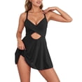thumbnail image 1 of Daznico V Neck Tankini Monokini Swimsuit with Front Design High Waist Full Coverage Bathing Suit for Women, 1 of 6