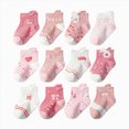 thumbnail image 4 of CAUYDY Little Baby Girls 12PC Socks Set 0 3 6 9 12 Months Newborn Cute Cartoon Print Ankle Socks Non-Slip Fall Winter Sizes 0-1 Years, 4 of 4