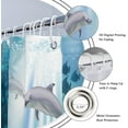 thumbnail image 3 of Dolphin Shower Curtain Underwater Algaes Coral Reefs Sunbeam Tropical Fish Marine Wildlife Ocean Animal Seabed Bathroom Decor Fabric Polyester Waterproof 72Wx72H Inch 12 Pack Plastic Hooks, 3 of 6