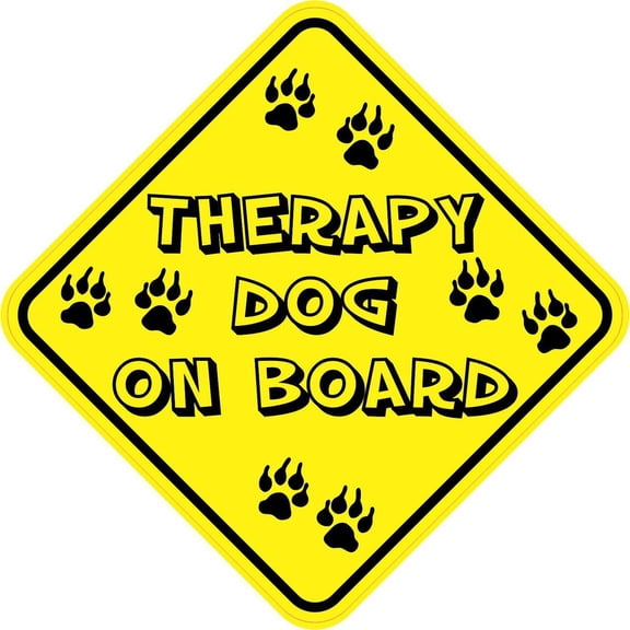 5in x 5in Therapy Dog On Board Sticker