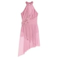 thumbnail image 5 of Doomiva Women Applique Lyrical Dance Dress Irregular Flowy Tulle Skirt Leotard Contemporary Dancewear Pink S, 5 of 7