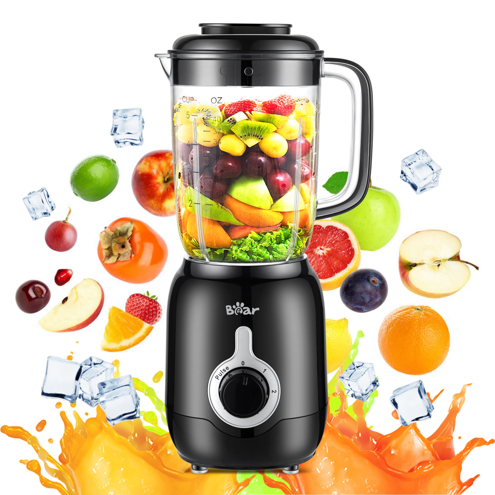 61oz 4 in 1 Blender and Food Processor Combo for Kitchen Large Capacity  Countertop Blenders for Smoothies, Shakes with 3 Cups 2 speed Electric  Mixer