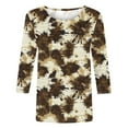 thumbnail image 5 of JTZGDY Western Shirts for Women Plus Size Ethnic Style Tops Plus Size 3/4 Lenght Sleeve Vintage Bleached Crewneck Tunic Tees Loose Oversied Graphic Tshirt Tops Multicolor#09 L, 5 of 6