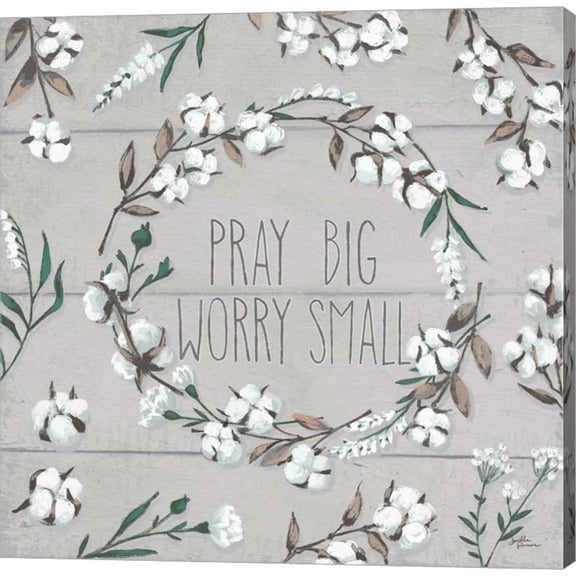 Blessed VI Gray Pray Big Worry Small by Janelle Penner, Canvas Wall Art, 12W x 12H