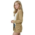 thumbnail image 2 of UQJfacai Girls Cardigan Corduroy Open Front Long Sleeve Oversized Sweaters Spring Fall Kids Casual Outerwear with Pockets 5-14 Years, 2 of 8