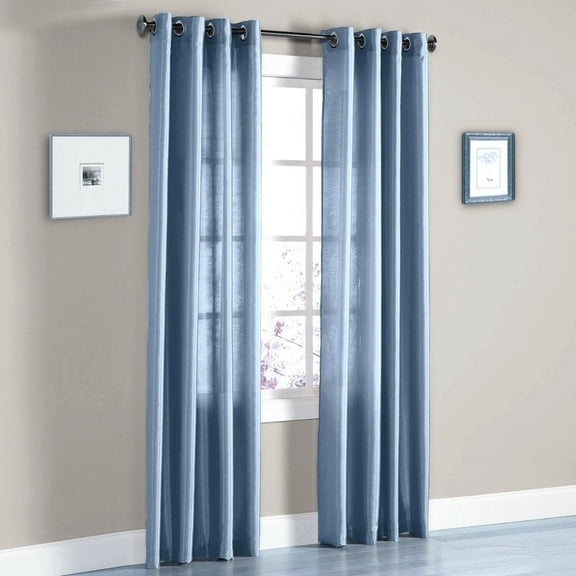 2 PCS SOLID GROMMET FAUX SILK WINDOW CURTAIN DRAPES PANELS TREATMENT MIRA