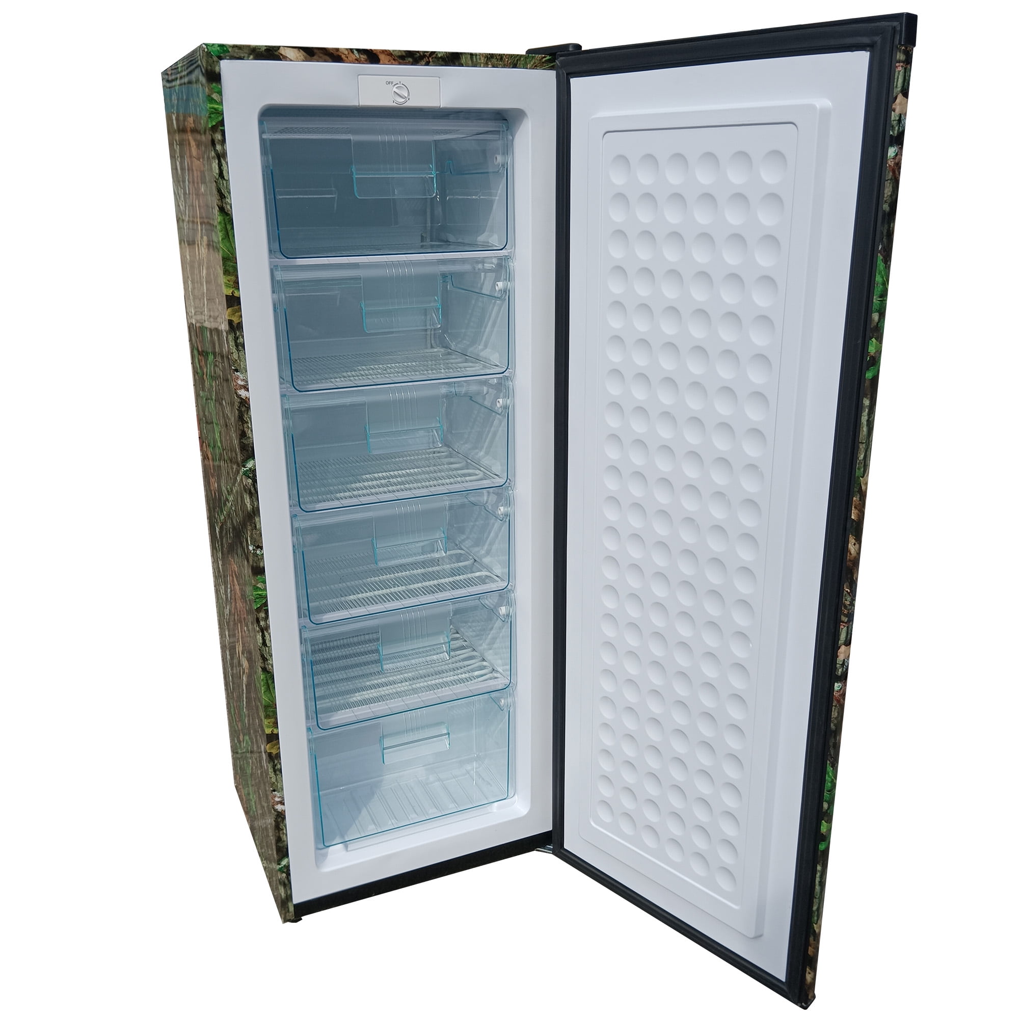 Mossy Oak 7 Cu Ft Upright Freezer, Camouflage – Manual Defrost Freezer for Garage, Hunting, Game Meat Storage, Outdoor Storage