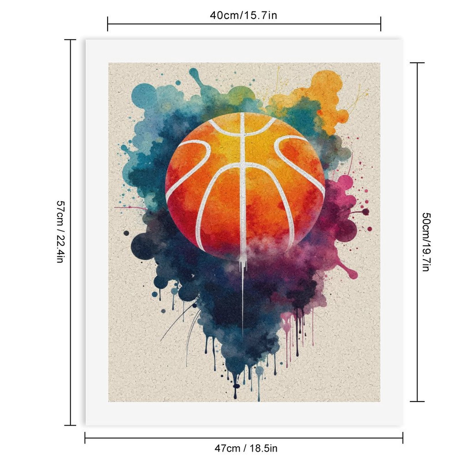 Paint By Numbers Kit for Adults Beginner - DIY Colorful Abstract Basketball Art Canvas Painting Kits for Adults, Frameless Paint By Number for Adults for Home Wall Decor 16x20 Inch