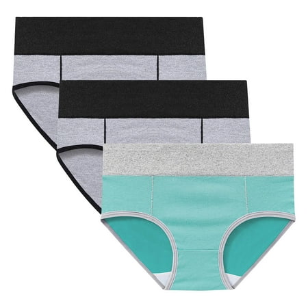 ATOYSOY Women s Plus Size Hip Lifting Cotton Panties  3 Pack Multipack Shapewear Control Briefs for Ladies Clearance Stretchy Solid Panty Classic Briefs Girls Comfy Underpants Green XXXXXL