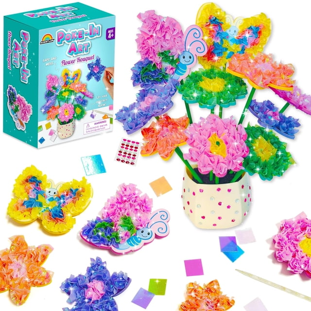 Kit de manualidades Art & Craft Activity Poke Fun ramo de flores para niños