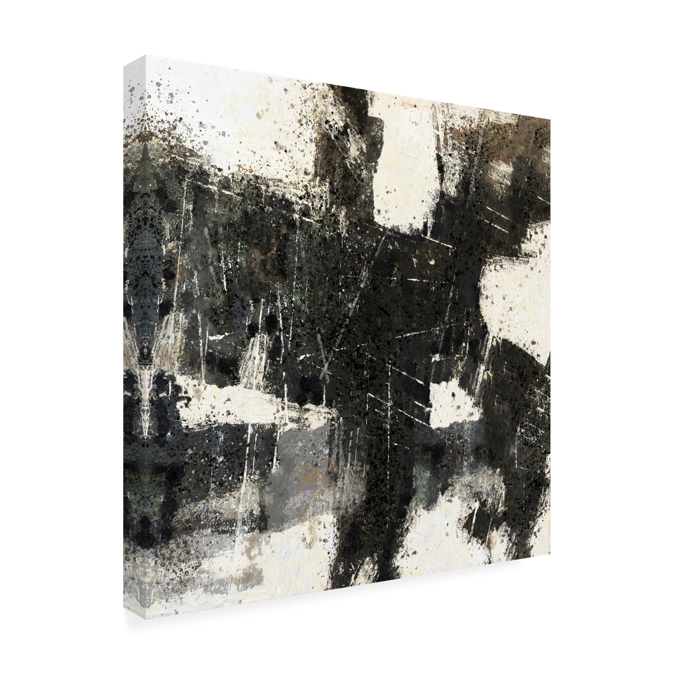 Canvas Wall Art - Marta Wiley 'Abstract Black and White' Wall Art for Living Room, Bedroom, or Office Décor by Trademark Fine Art - 35 x 35 Inches