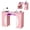 Pink with White Accent, variant on Advwin Modern Manicure Table with Dust Collector & LED Lights, Nail Tech Desk with Storage Drawers & Wrist Rest, Curved Color-Block Nail Salon Workstation for Home, Beauty Studio, White and Pink