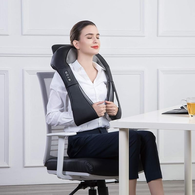 Shiatsu Neck and Shoulder Massager - Back Massager with Heat, Deep Kneading Electric Massage Pillow for Neck, Back, Shoulder,Foot,Body