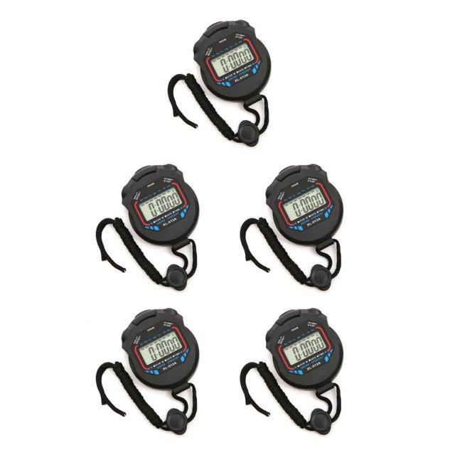 Youkk Sports Stopwatch with Wristband XL-013A Shockproof Timer On Time Alarm Clock Timing Function Running Training 79X62X19mm 5Set