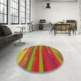 thumbnail image 4 of Ahgly Company Machine Washable Indoor Round Transitional Red Area Rugs, 6' Round, 4 of 7
