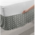 thumbnail image 2 of Abstract Bed Skirt, Tribal Inspired Geometric Elements on a Plain Background, Elastic Bedskirt Dust Ruffle Wrap Around for Bedding Decor, 4 Sizes, Charcoal Grey and White, by Ambesonne, 2 of 2