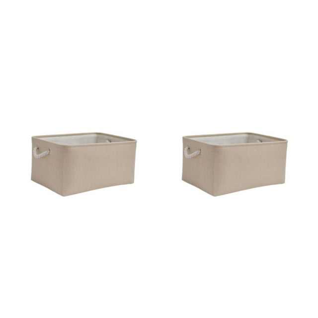 Caja de Almacenamiento Plegable Bearachild Tela Beige 31*21*13 2Conjunto