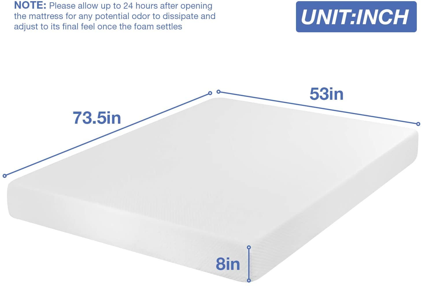 FDW Full Mattress, 8 inch Gel Memory Foam Mattress Queen Size for Cool Sleep & Pressure Relief, Medium Firm Mattresses CertiPUR-US Certified / Bed-in-a-Box / Pressure Relieving,Full Size