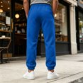 thumbnail image 6 of WULMLEO Men's Jogger Pants with Pockets Drawstring Tapered Athletic Sweatpants for Gym Running Casual Royal Blue M, 6 of 7
