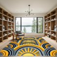 thumbnail image 2 of ODIKA 3'x5' Machine Washable Non-Slip Area Rug, 70s Mustard Yellow High Traffic Rug, Yellow, 956409, 2 of 7