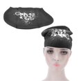 thumbnail image 3 of Bonnet de bain imprimé en silicone, imperméable, spécial cheveux longs et courts, pour enfants et femmes, noir, 3 of 4