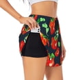 thumbnail image 3 of Lsque Tomatoes Printed Women's Running Shorts with Liner Pockets,Elastic Quick Dry Workout Athletic Gym Yoga Shorts,Womens High Waist Shorts-Large, 3 of 9