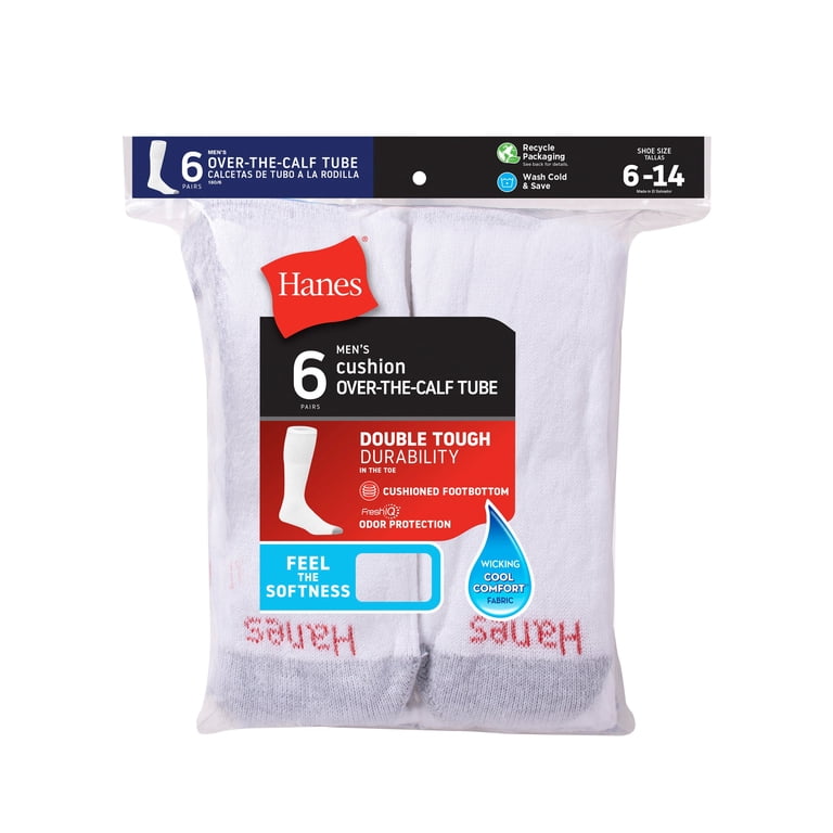 Hanes Men's Double Tough Over-the-Calf Socks, 6-Pack photo 2