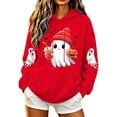 thumbnail image 3 of Cmtiyu Halloween Hoodies for Women, Baggy Ghosts Printing Long Sleeve Drawstring Pullover Sweatshirts, Casual Party Hoodies With Pocket, S-2XL, 3 of 7