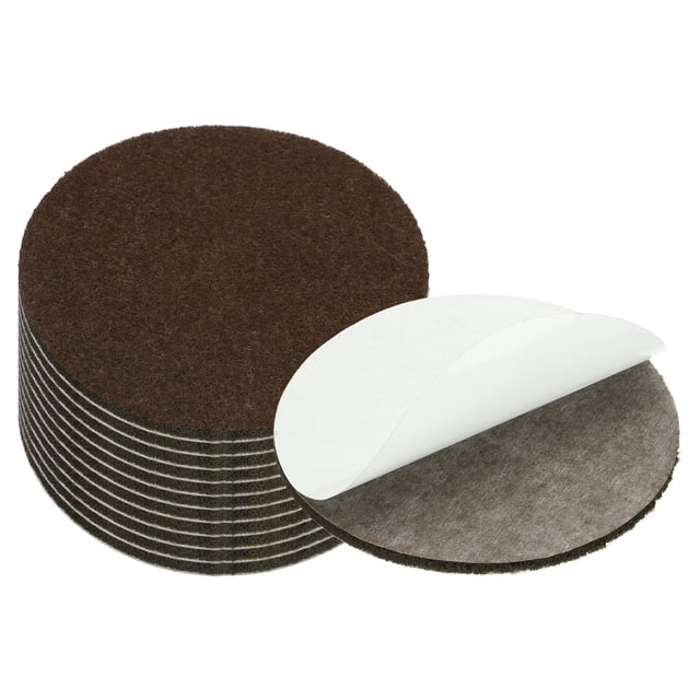 Uxcell 3 Inch Diameter Lamp Base Felt, 12Pack 3mm Thickness Round Soft Adhesive Felt, Coffee