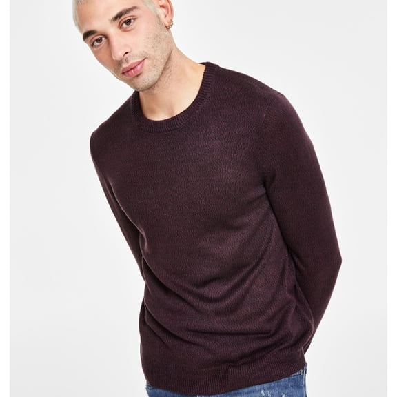 I.N.C Mens Regular Fit Textured Knit Sweater, Purple, X-Large