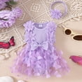 thumbnail image 2 of Baby Onesies Girl Baby Girl Lace Romper Dress Floral Lace Outfits Summer Toddler Clothes Jumpsuit with Headband, 2 of 7