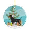 thumbnail image 1 of Miniature Pinscher Christmas Ceramic Ornament, 1 of 1