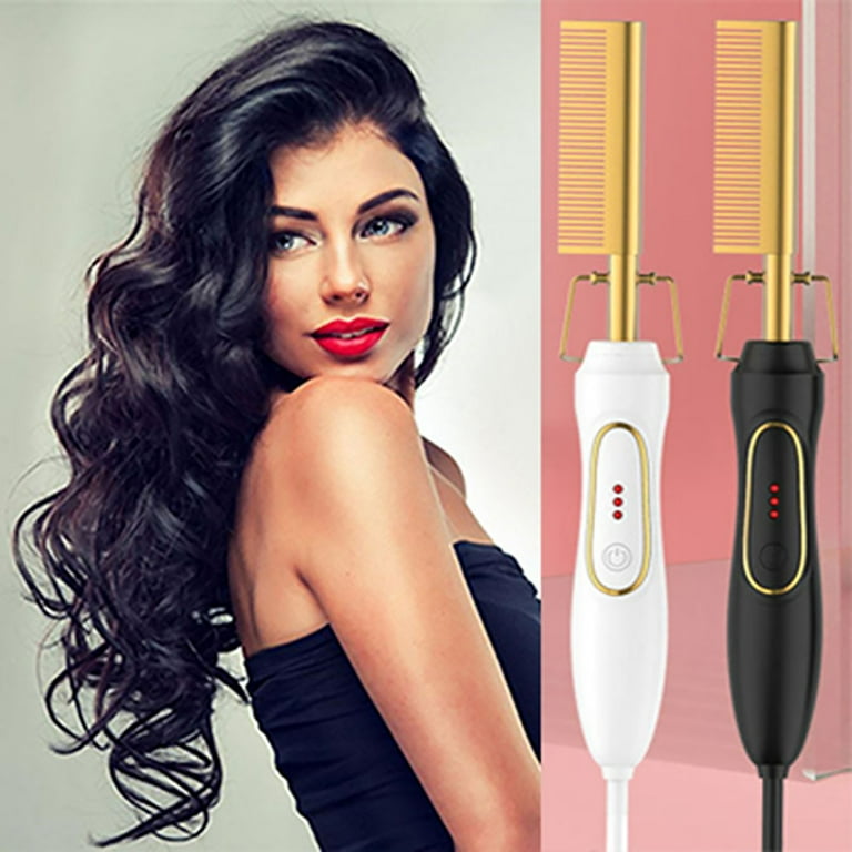 Hair styling iron comb beard straightener curler hot sale