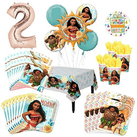  Moana  Party  Supplies  16 Guest Kit and 2nd Birthday  Balloon 