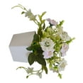 thumbnail image 3 of Artificial Potted Flower Lifelike Fake Cloth Flower Plastic Flowerpot Simulation Floral Decor  Red, 3 of 7