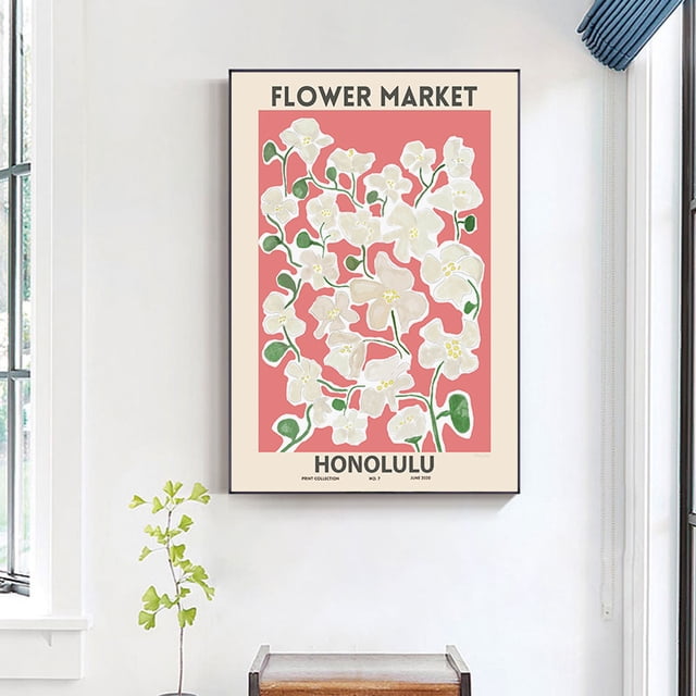 Póster de arte, pintura decorativa, retro, flor, sueco, mural, sala de estar, pintura de pared cálida