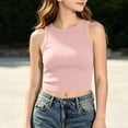 thumbnail image 6 of akafmk Teen Girls Tank Tops Ribbed Knit Crop Tops Slim Crewneck Casual Summer Sleeveless Tops 9-14 Years, 6 of 7