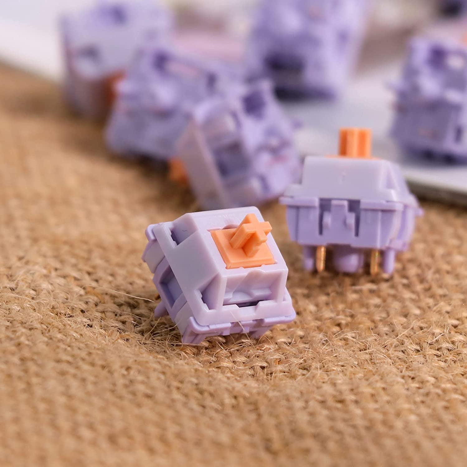 EPOMAKER Wisteria V2 Linear Switches - 30 Pcs 5-Pin Factory Lubed 39gf Keyboard Switches With Light Diffuser